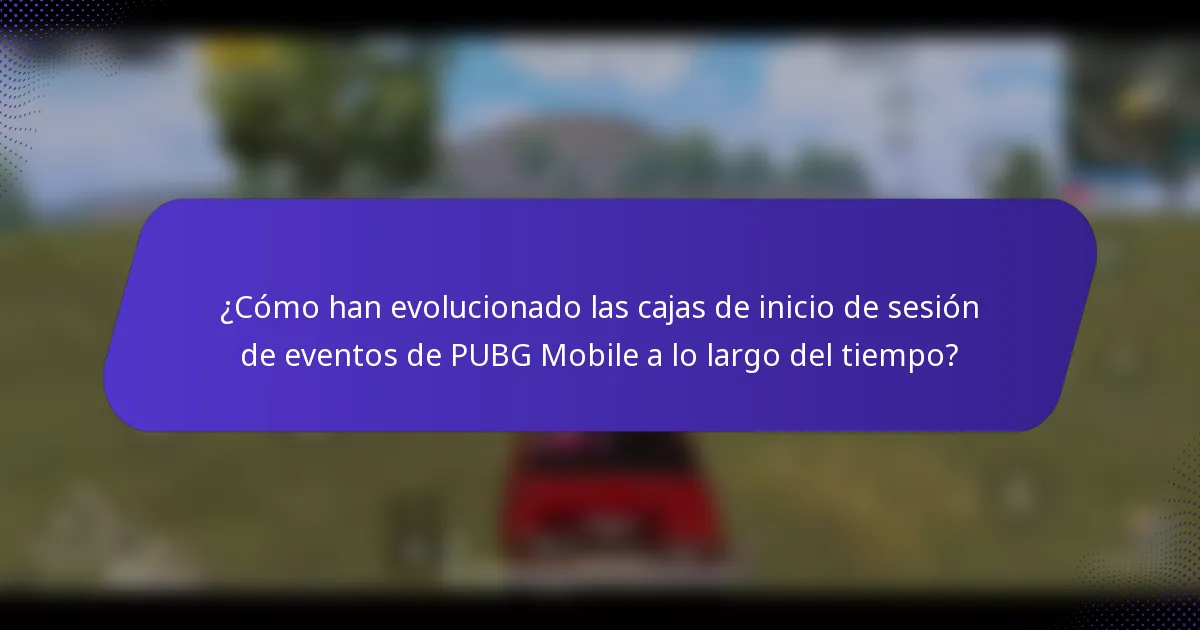 ¿Cómo han evolucionado las cajas de inicio de sesión de eventos de PUBG Mobile a lo largo del tiempo?