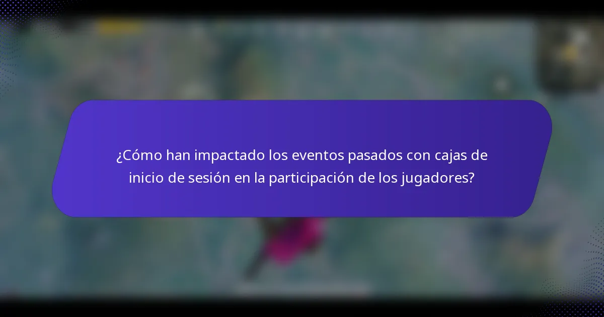 ¿Cómo han impactado los eventos pasados con cajas de inicio de sesión en la participación de los jugadores?