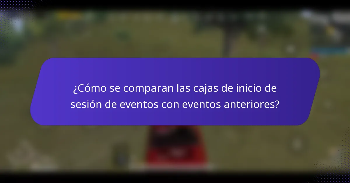 ¿Cómo se comparan las cajas de inicio de sesión de eventos con eventos anteriores?
