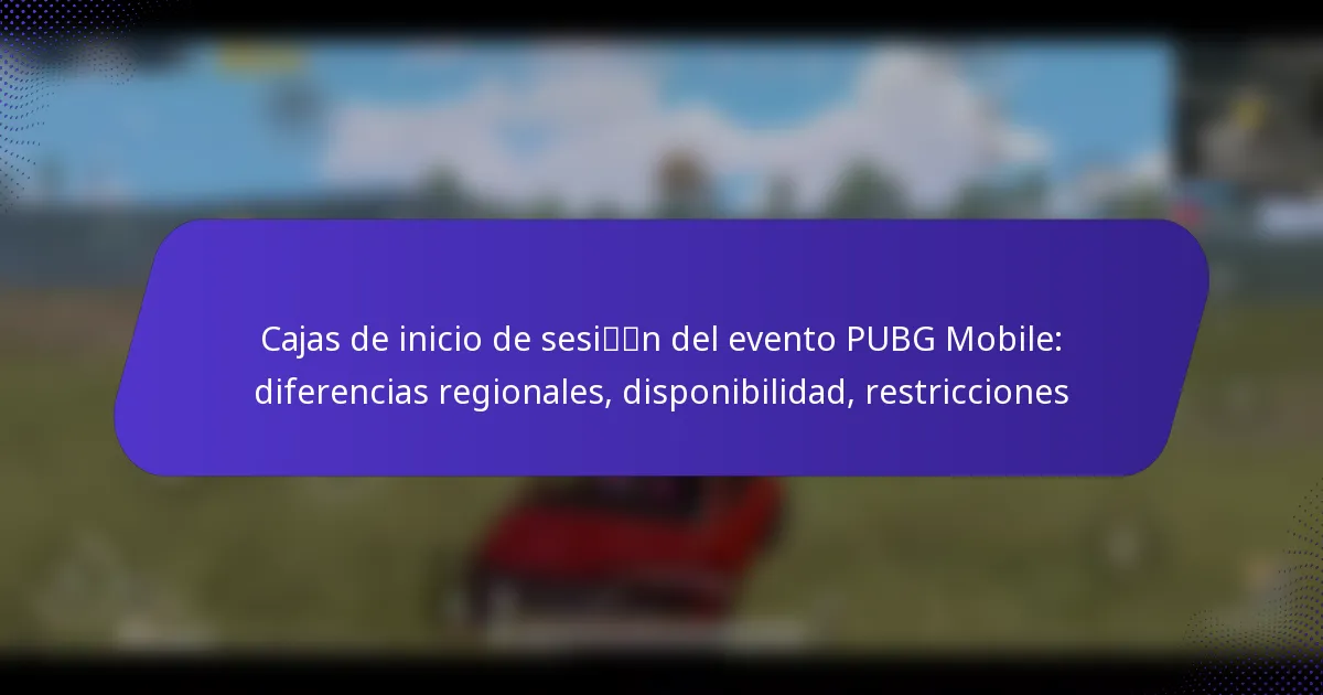 Cajas de inicio de sesión del evento PUBG Mobile: diferencias regionales, disponibilidad, restricciones