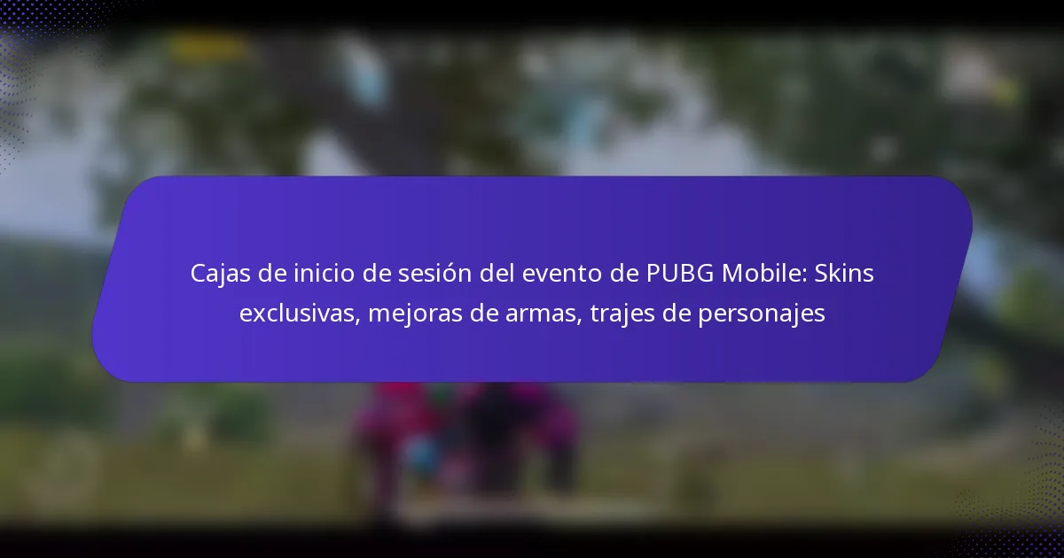 Cajas de inicio de sesión del evento de PUBG Mobile: Skins exclusivas, mejoras de armas, trajes de personajes