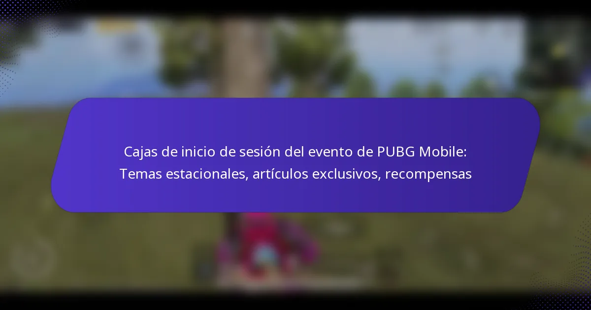 Cajas de inicio de sesión del evento de PUBG Mobile: Temas estacionales, artículos exclusivos, recompensas