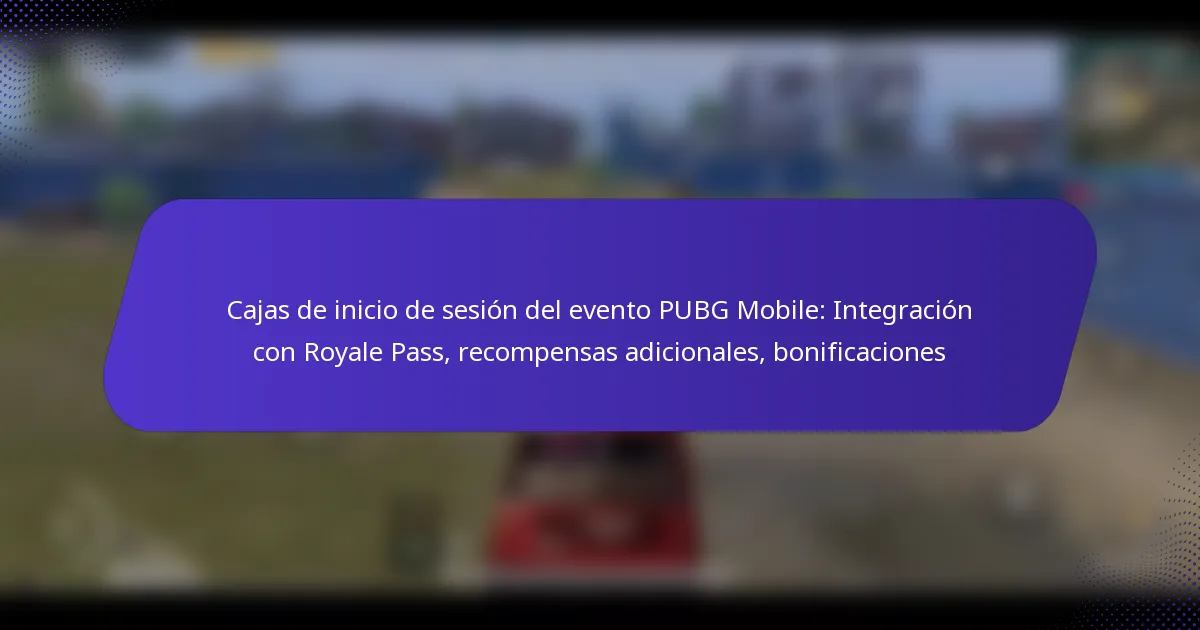 Cajas de inicio de sesión del evento PUBG Mobile: Integración con Royale Pass, recompensas adicionales, bonificaciones