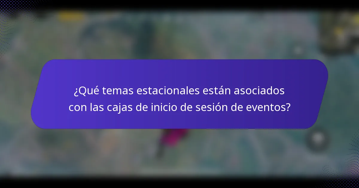 ¿Qué temas estacionales están asociados con las cajas de inicio de sesión de eventos?